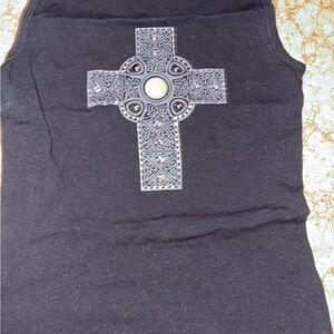 vintage y2k 579 punk rock grunge goth tank top Cross Whimsy Goth